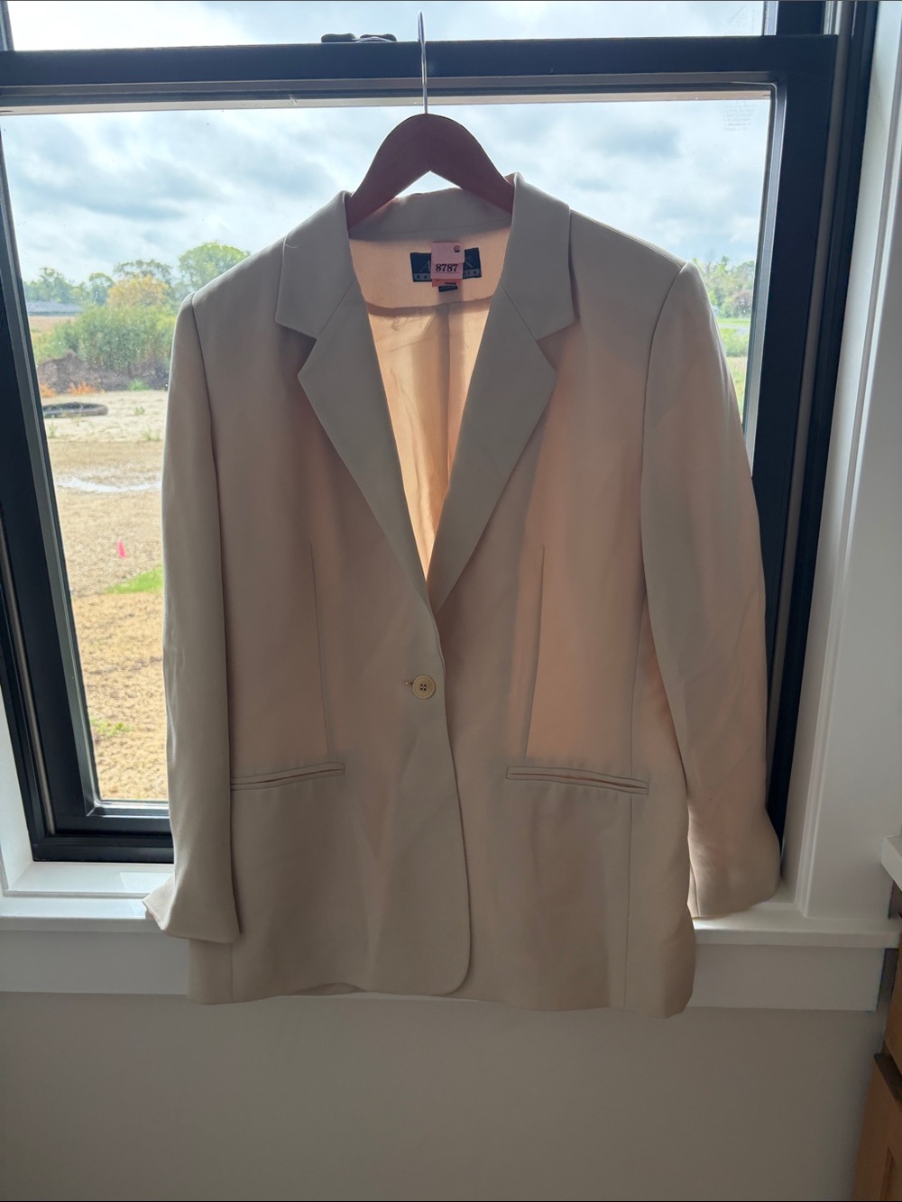 New York & Company Cream Single-Button Blazer